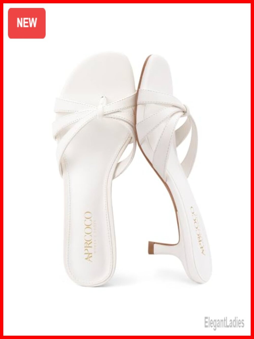 Strappy Kitten Heel Thong Sandals Faux Leather Round Toe Slip On